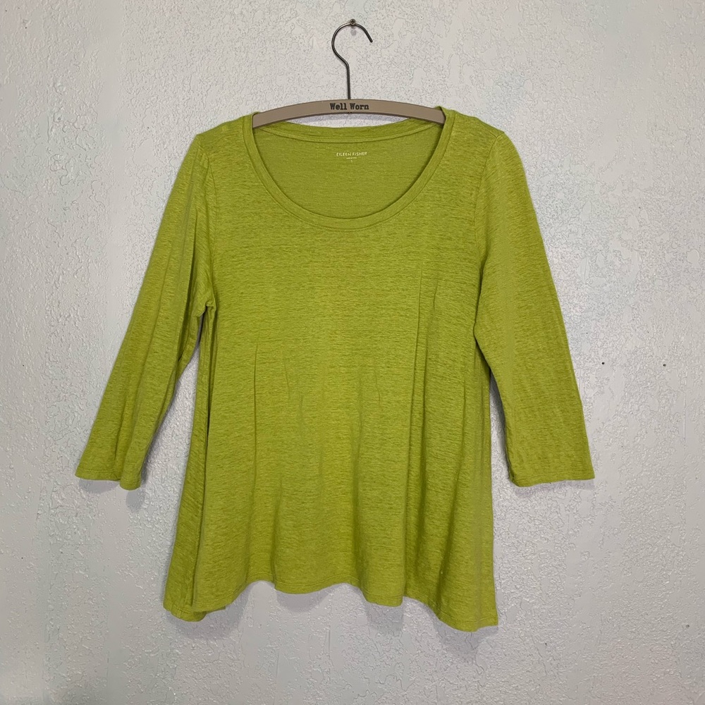 Eileen Fisher organic linen crew neck shirt